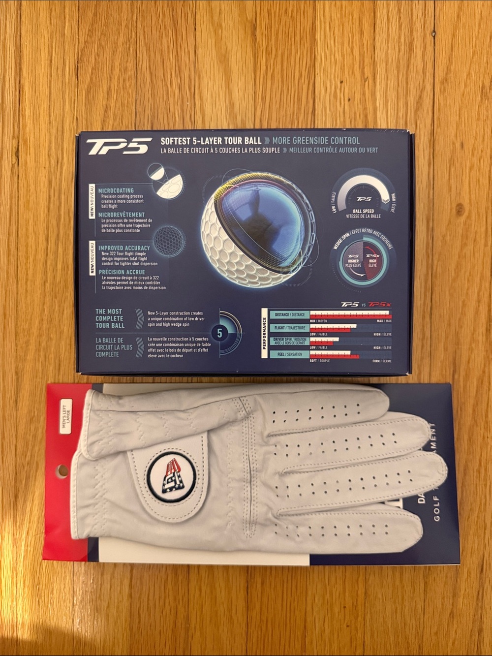 TaylorMade TP5 Golf Balls - New Era Logo with New Era Men’s Golf Glove - Picture 4 of 4